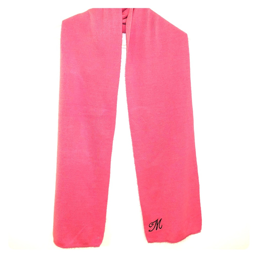 Pink M Monogramed Scarf